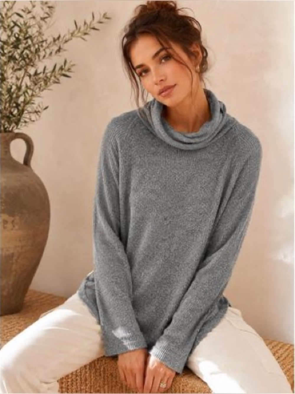 Maeve Anthropologie Ribbed Cowl Neck Sweater w/Bell Sleeves Sz M Like New